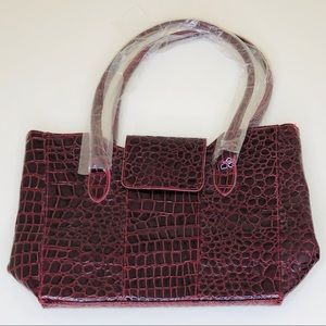 Roaman’s Burgundy Snake Skin Pattern Tote